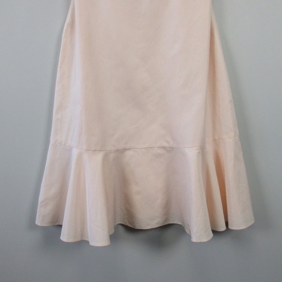 J. Crew Strapless Ruffle Hem Mini Dress Women 8 Pink Cotton Silk Cocktail 428 - Picture 9 of 12